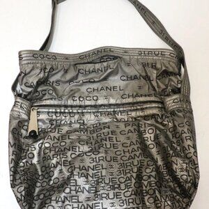 Chanel Silver 31 Rue Cambon CC Coco Graphic 2way Hobo Bag